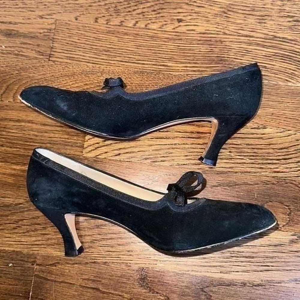 Vintage Salvatore Ferragamo black velvet with bow… - image 4