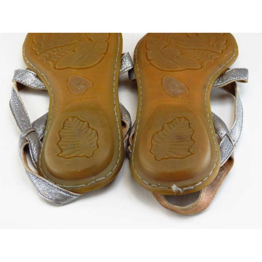 Born Size 10 M Women Sandal Strappy Silver Leather - image 9