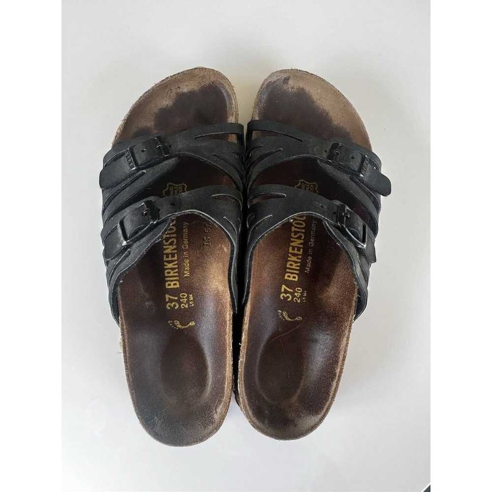 Birkenstock Granada Black Leather Double Straps S… - image 1