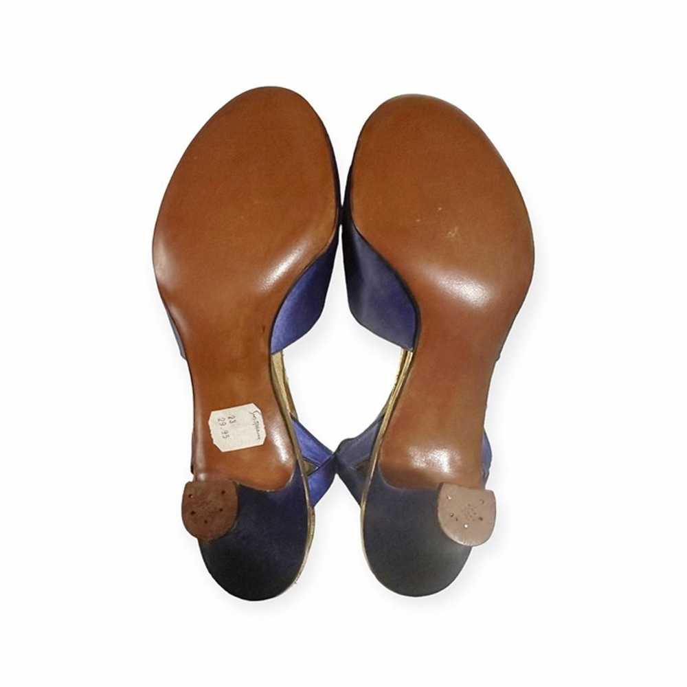 Vintage Saks Fifth Avenue Blue Satin Ankle Strap … - image 8