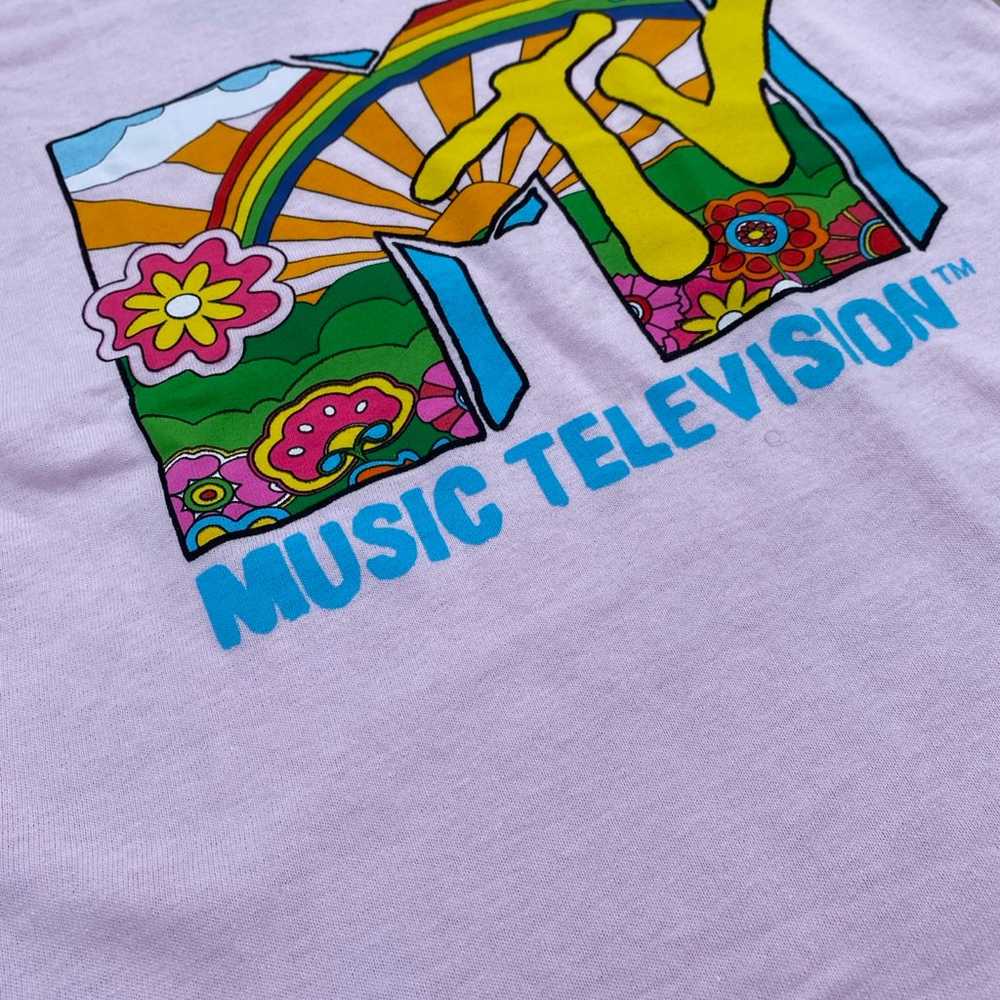 MTV Light Pink Rainbow XS Shirt - image 3