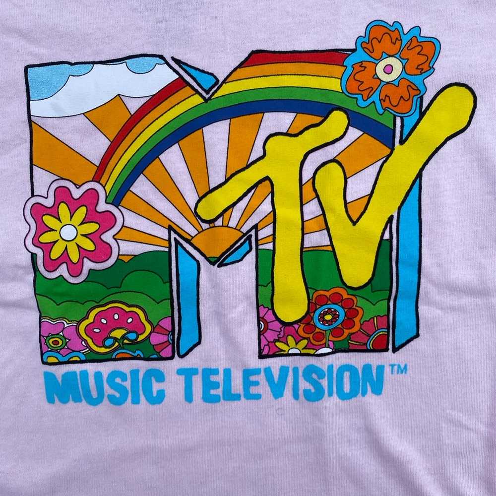 MTV Light Pink Rainbow XS Shirt - image 5