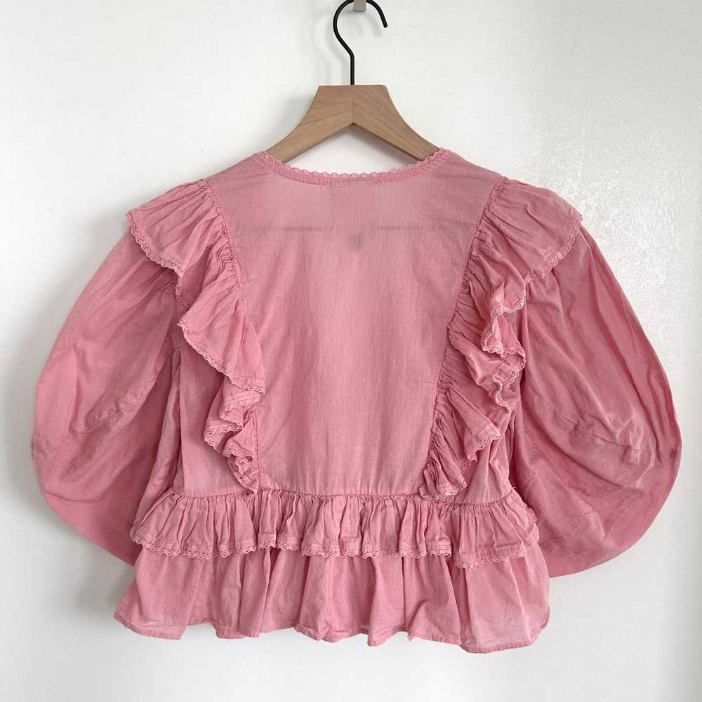 Farm Rio Farm Rio Blush Pink Puff Sleeve V-Neck C… - image 7