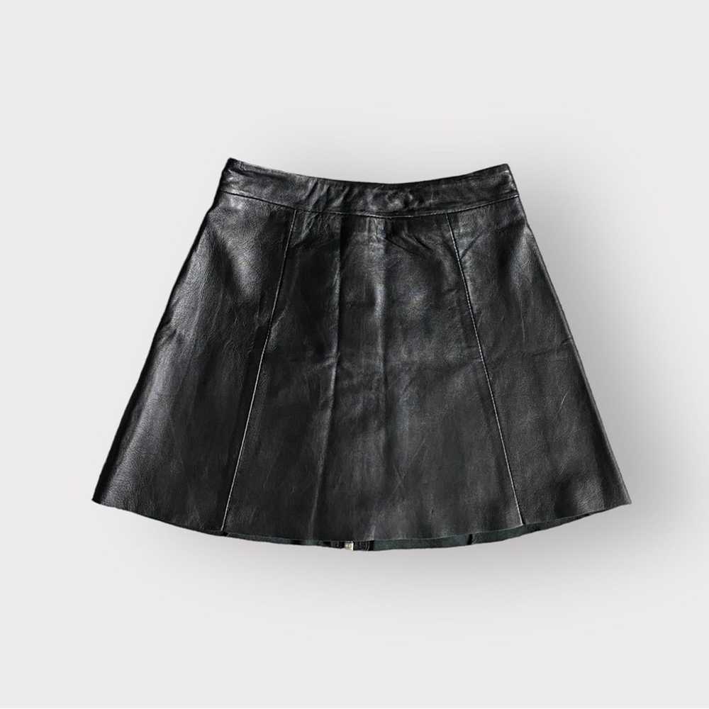 Allsaints AllSaints Leather Skater Mini Skirt Bla… - image 1