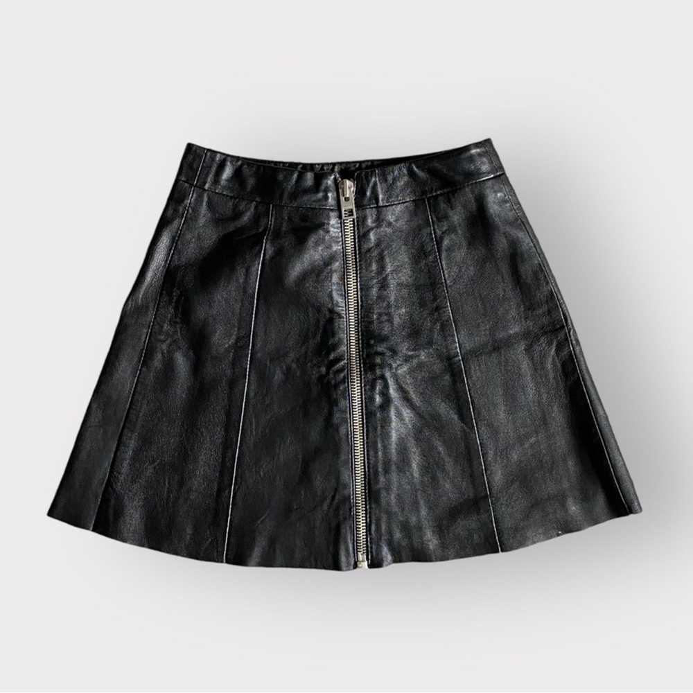 Allsaints AllSaints Leather Skater Mini Skirt Bla… - image 2