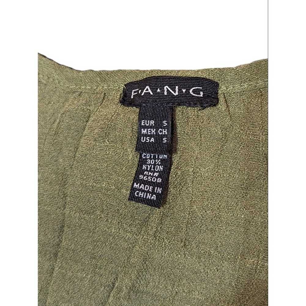 Vintage y2k Fang Womens Button Lace Olive Green L… - image 4