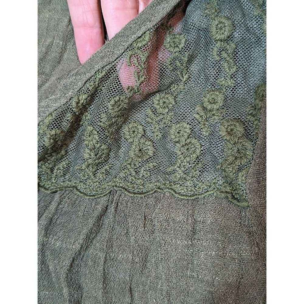 Vintage y2k Fang Womens Button Lace Olive Green L… - image 6