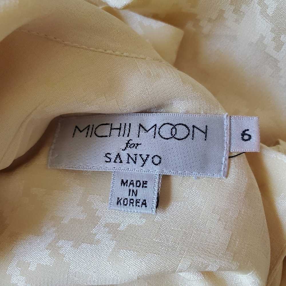 Vintage 100% Silk Pastel Yellow Michii Moon for S… - image 2