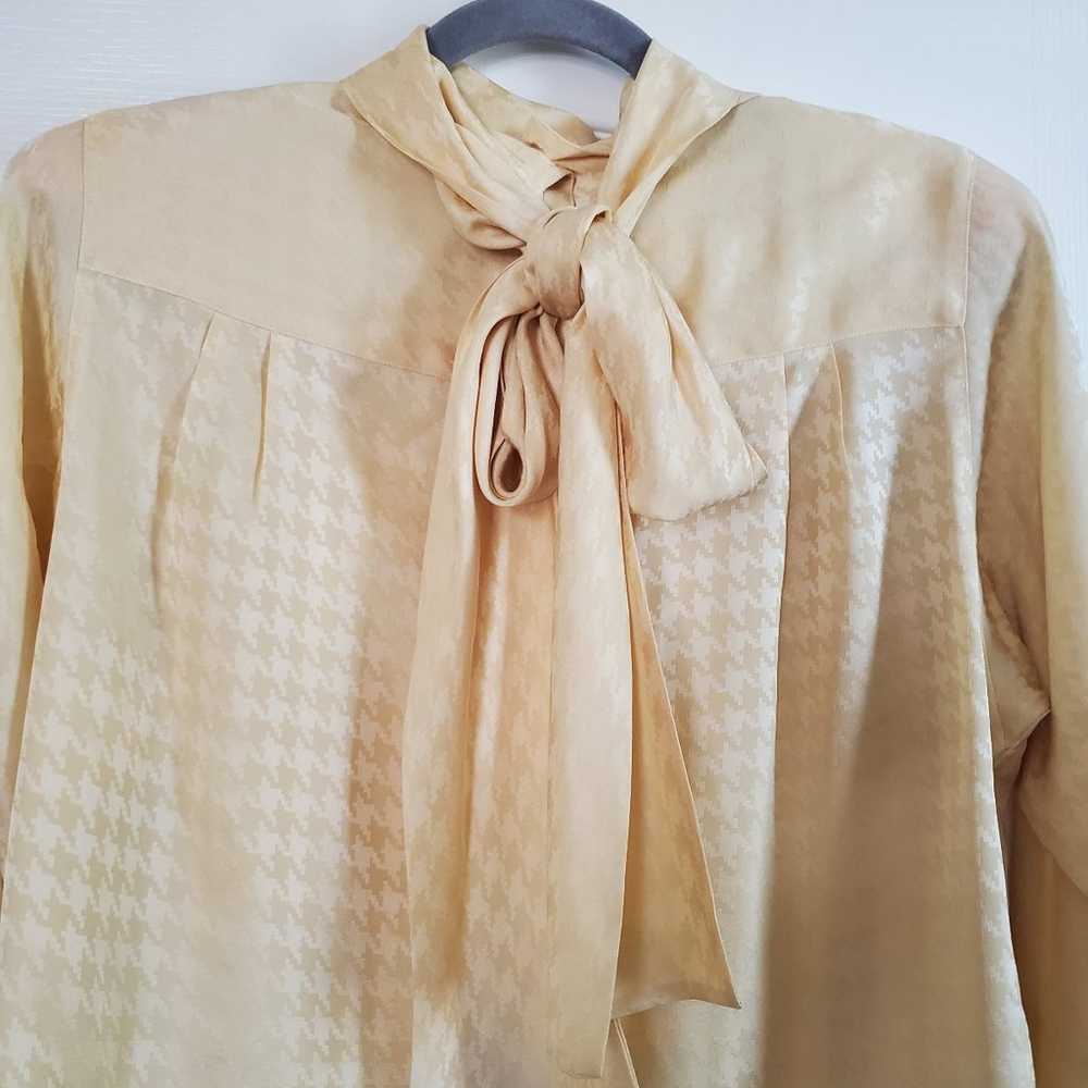 Vintage 100% Silk Pastel Yellow Michii Moon for S… - image 9