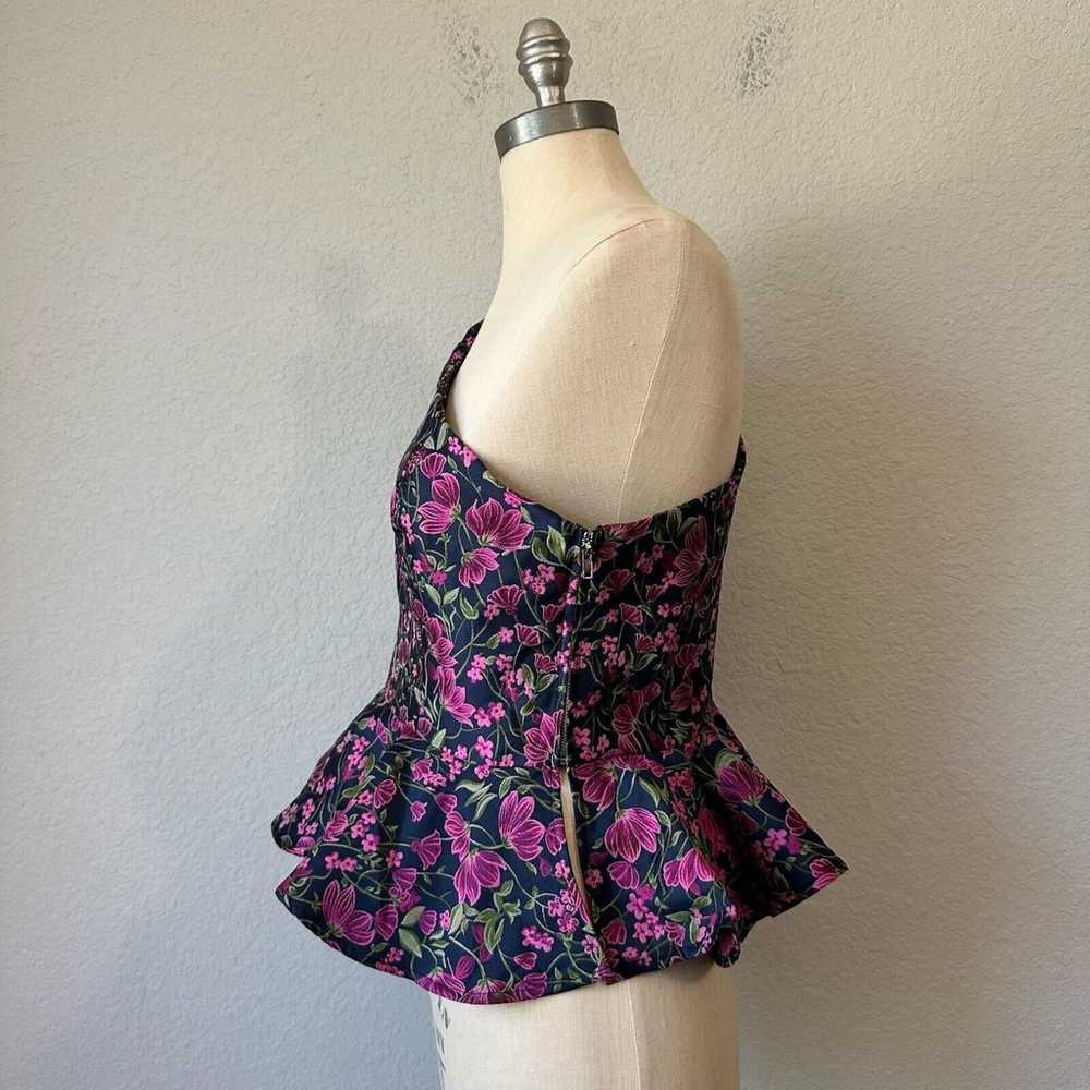 NWOT EN SAISON Floral Jacquard One Shoulder Top i… - image 5