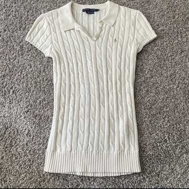 Vintage Womens Cream Polo Ralph Lauren Chunky Cab… - image 1