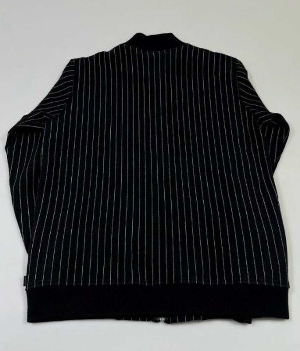 Supreme Script Logo Pinstripe Varsity Jacket Black - image 2