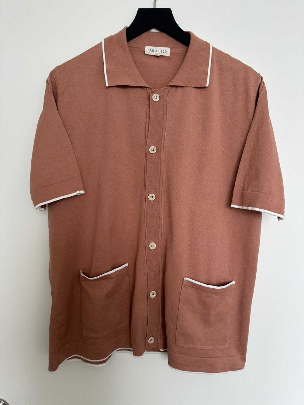 Far Afield Cardigan Style Short Sleeve Polo w/ Wh… - image 2