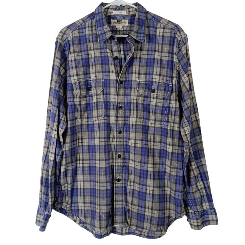 Club Room Club Room Mens Fitted Flannel Shirt But… - image 1