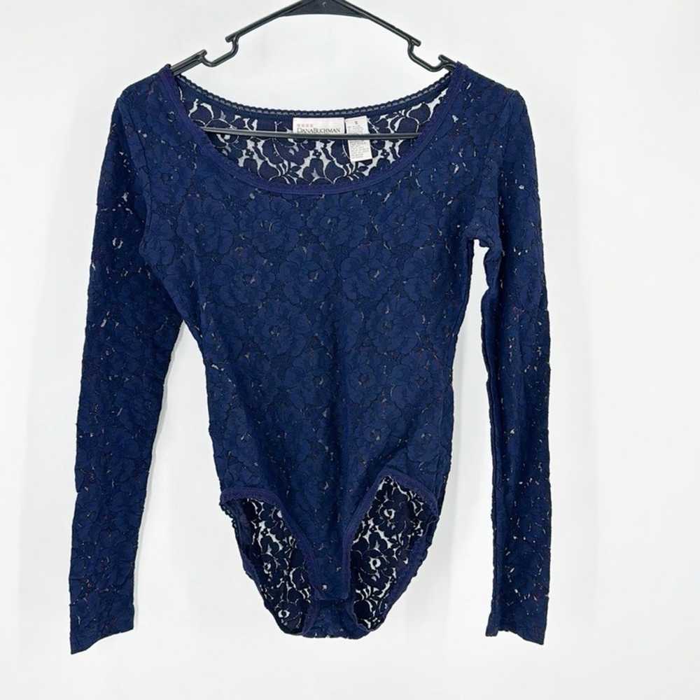 Dana Buchman vintage lace sheer long sleeve bodys… - image 1