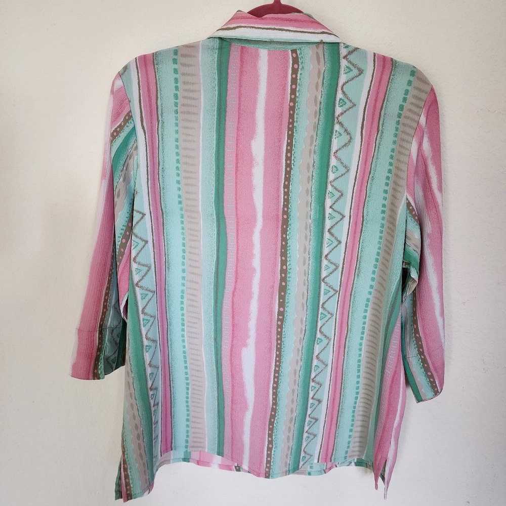 Pastel abstract vintage button down blouse - image 2