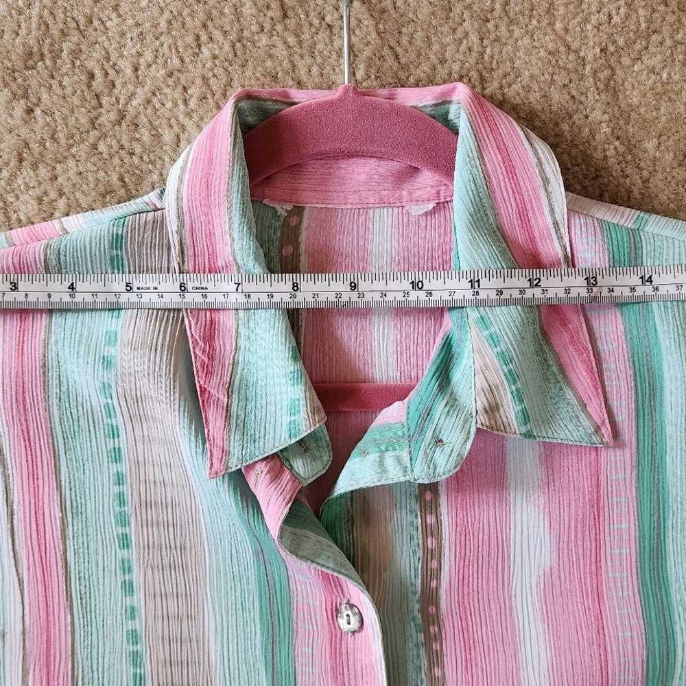 Pastel abstract vintage button down blouse - image 5