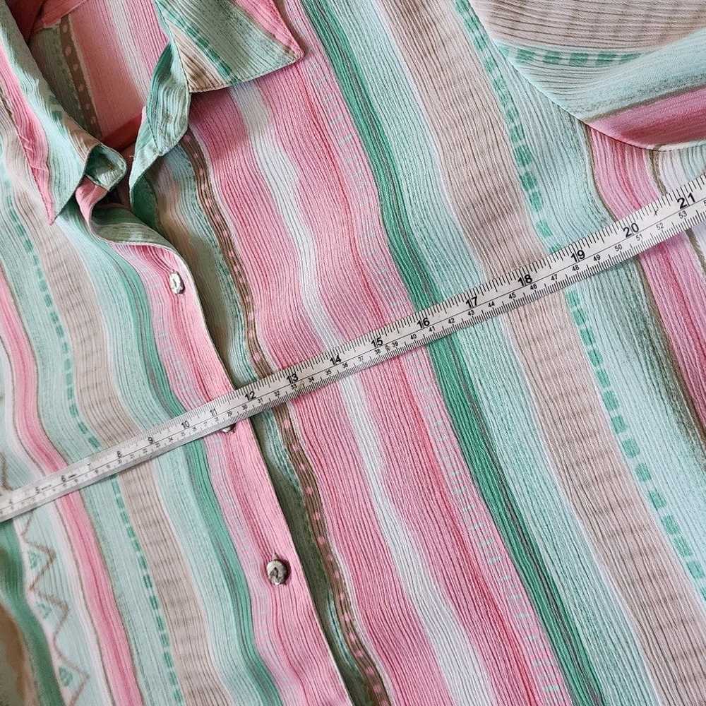 Pastel abstract vintage button down blouse - image 8