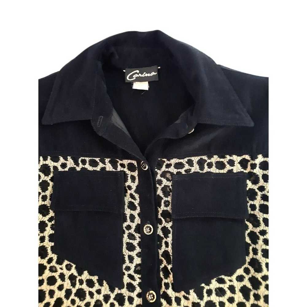 Vintage Carina Leopard Cheetah Print Shirt Blouse… - image 2