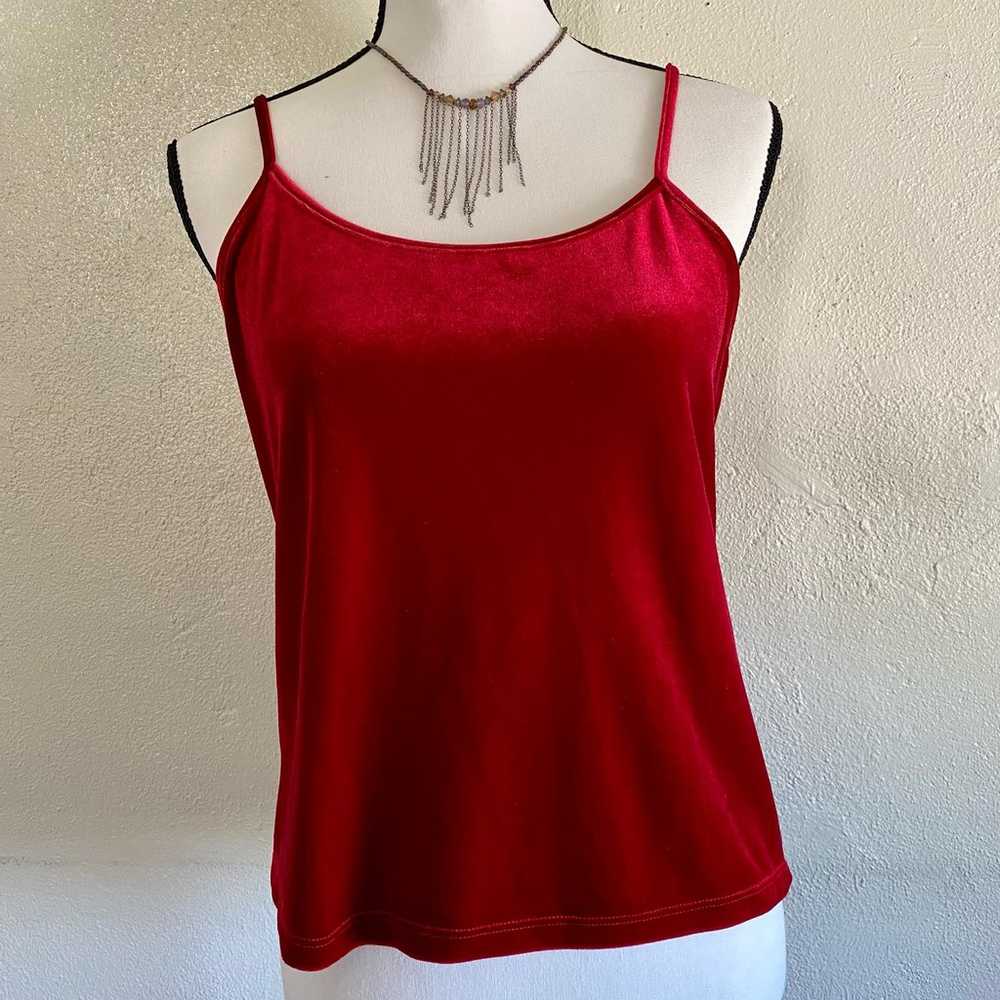 Vintage 90's velvet red tank top - image 1