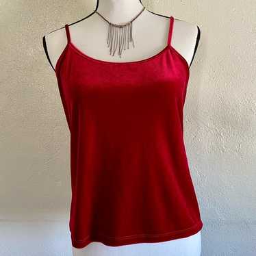 Vintage 90's velvet red tank top - image 1