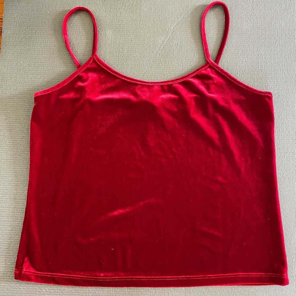 Vintage 90's velvet red tank top - image 4