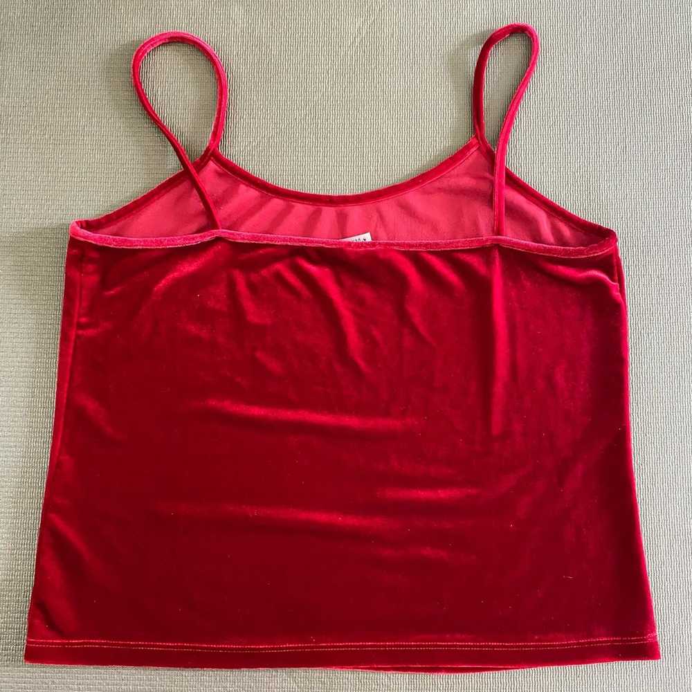 Vintage 90's velvet red tank top - image 5