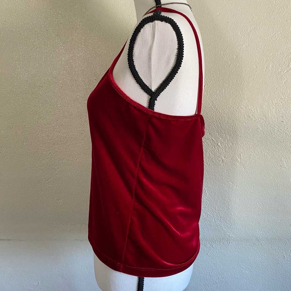 Vintage 90's velvet red tank top - image 6