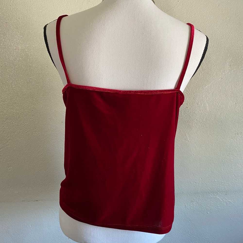 Vintage 90's velvet red tank top - image 7