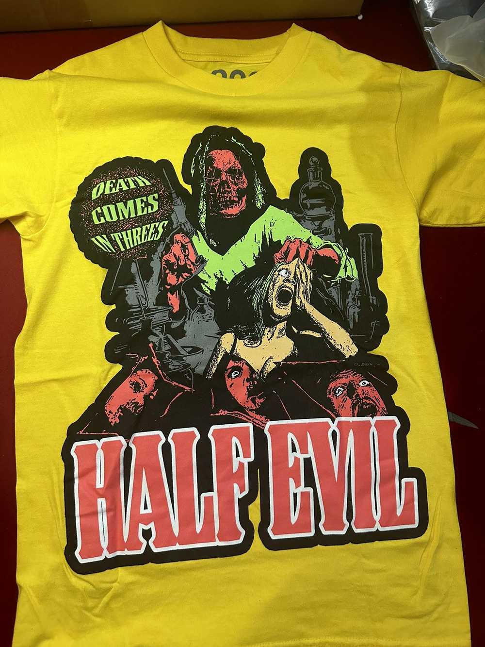 Half Evil Half Evil Halloween Shirt - image 1