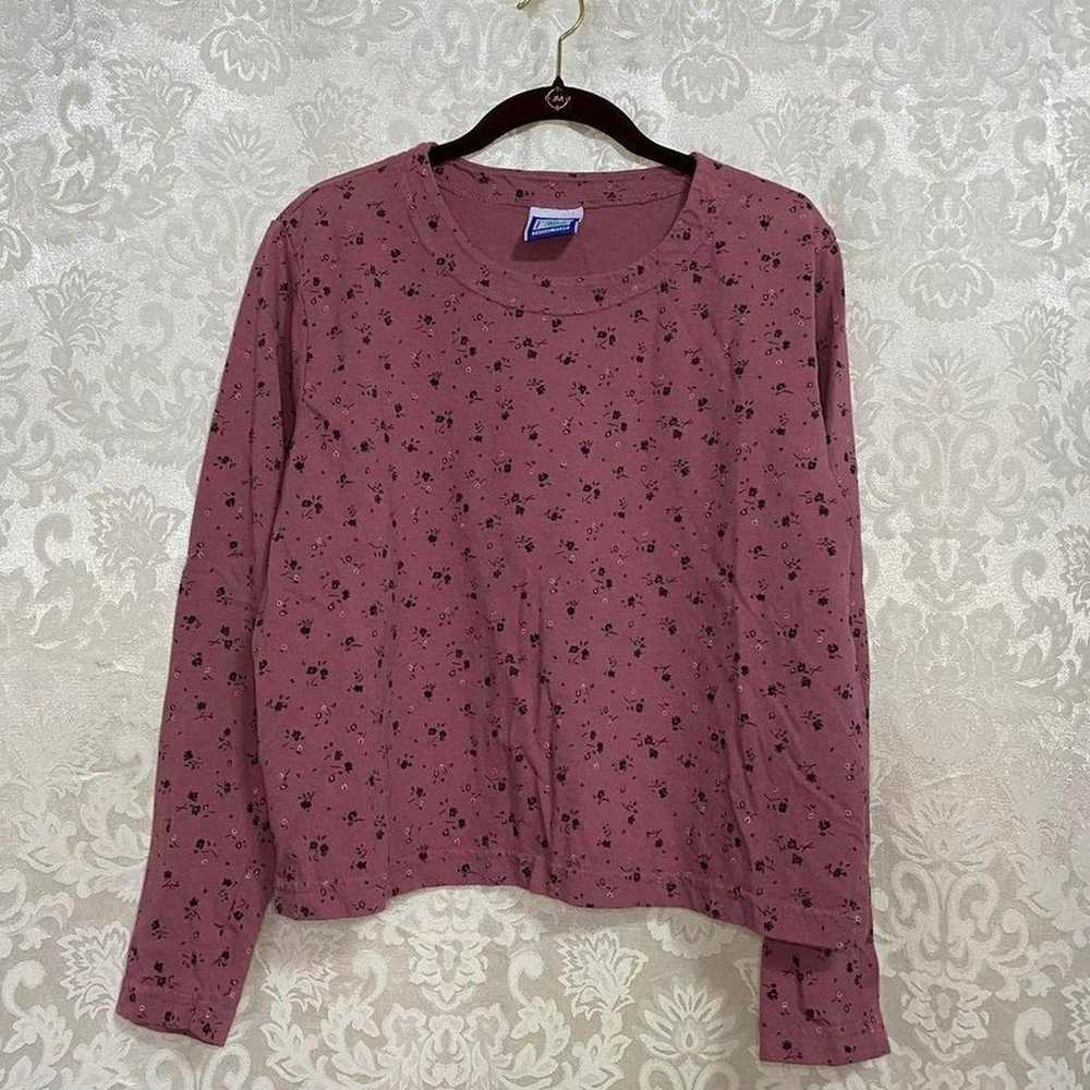 Vintage 90s floral long sleeve t-shirt - image 1