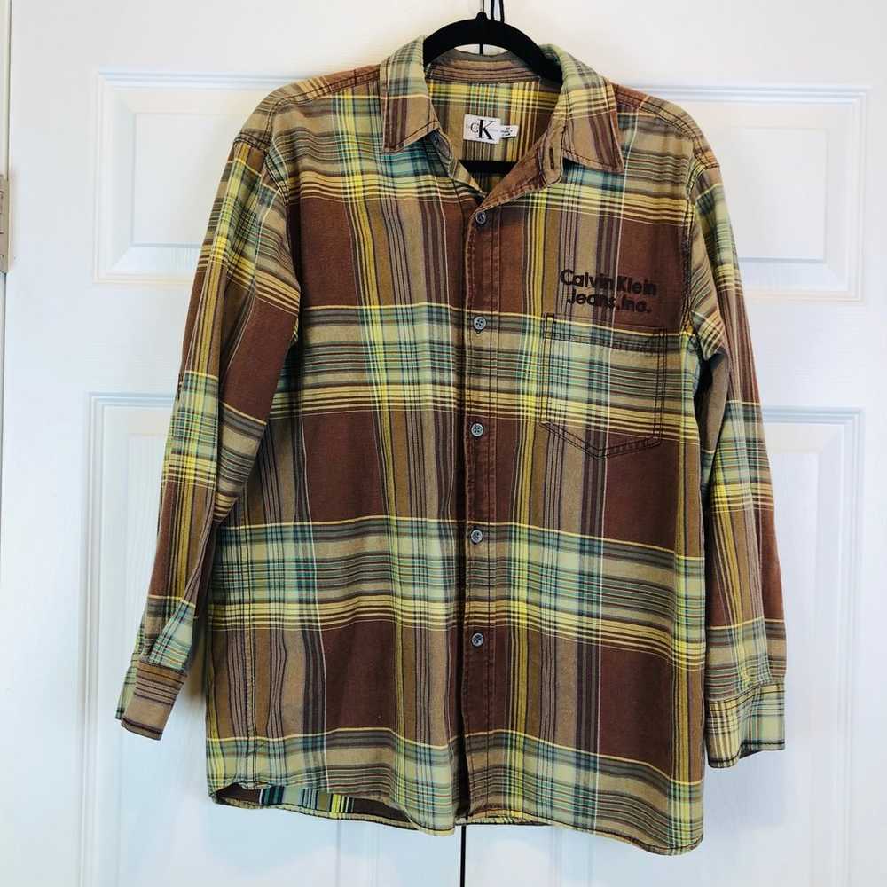 Vintage Calvin Klein Embroidered Flannel Shacket - image 1