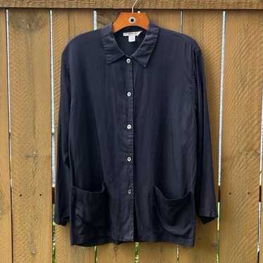 Vintage Club Monaco Rayon Dress Shirt Large Pocke… - image 1