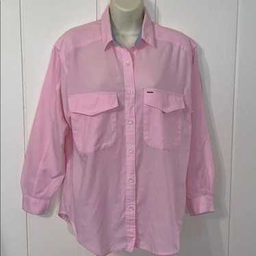 Vtg Diane Von Furstenberg pink button down - image 1