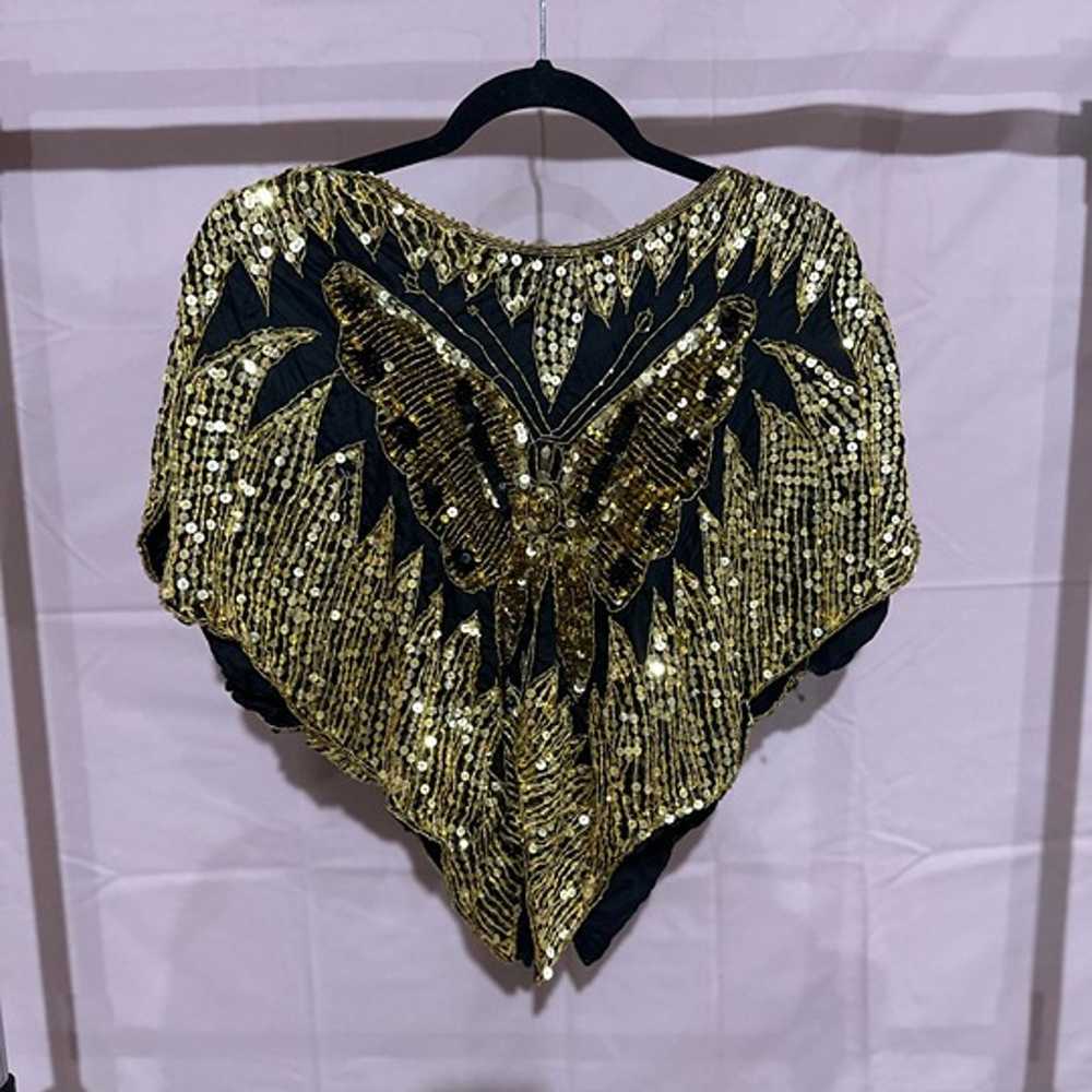 Vintage gold butterfly top - image 2