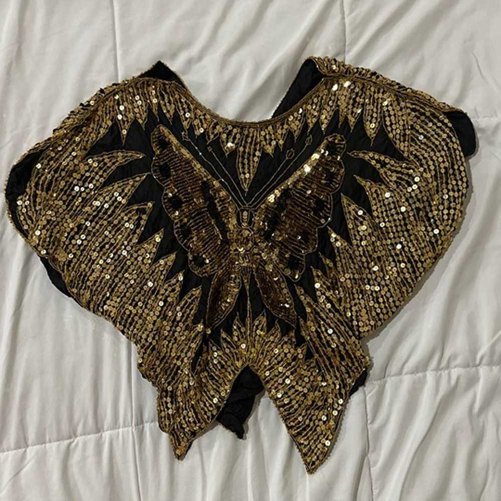 Vintage gold butterfly top - image 3