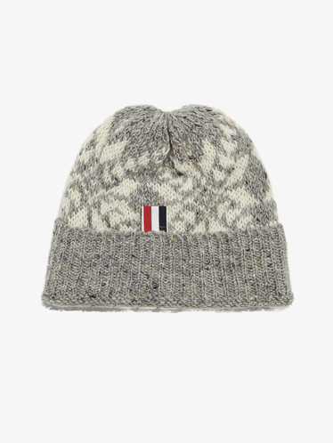 Thom Browne Gray Pattern Knitted Wool Hat - image 1