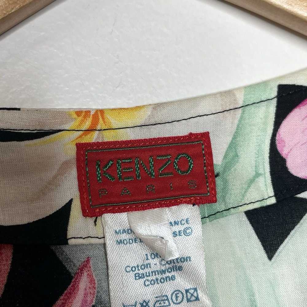 Kenzo Paris Vintage Tropical Floral Print Top Wom… - image 4