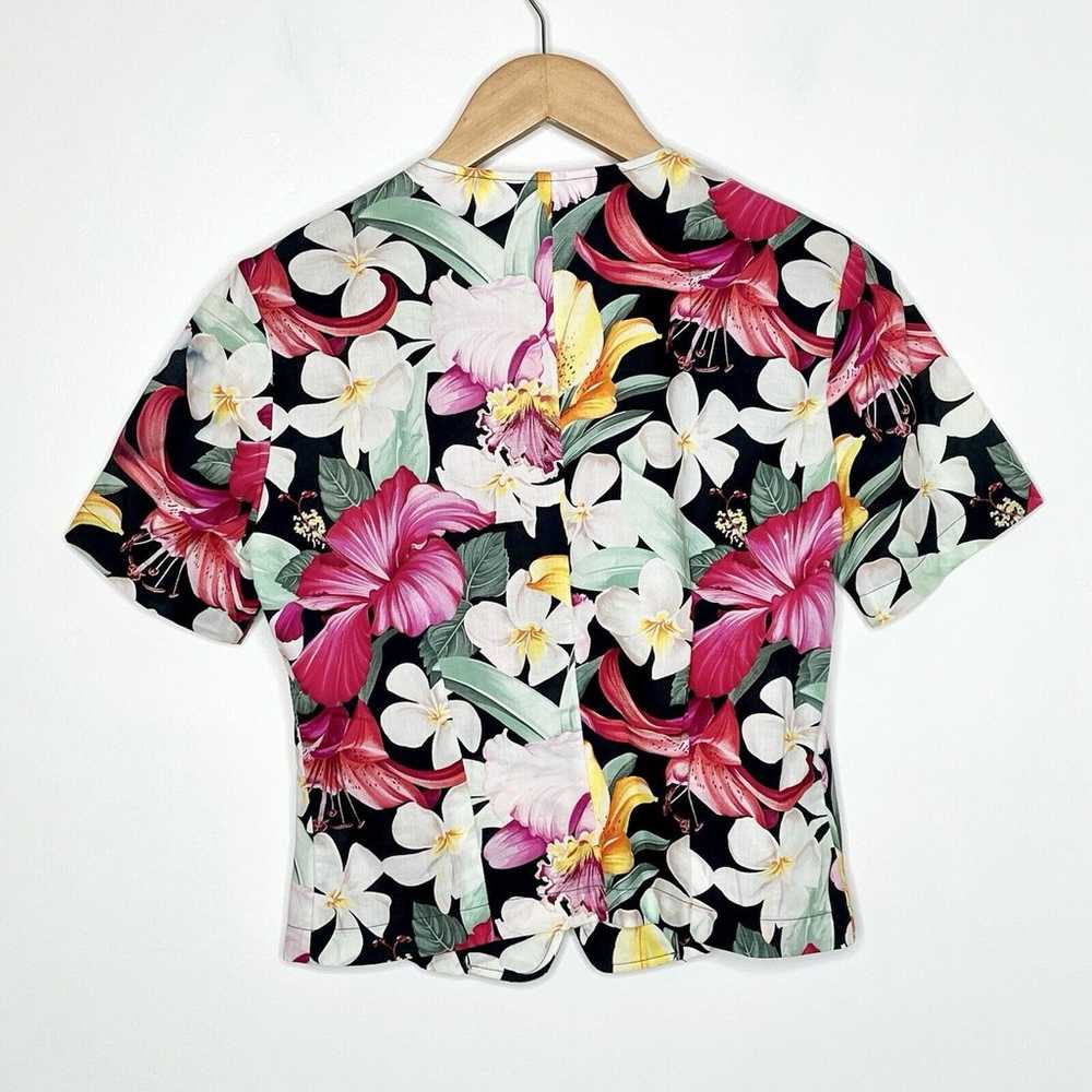 Kenzo Paris Vintage Tropical Floral Print Top Wom… - image 6