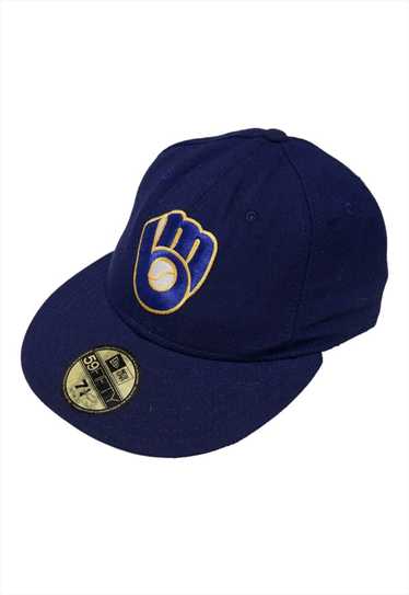 Vintage MLB Milwaukee Brewers Blue Snapback Cap Wo