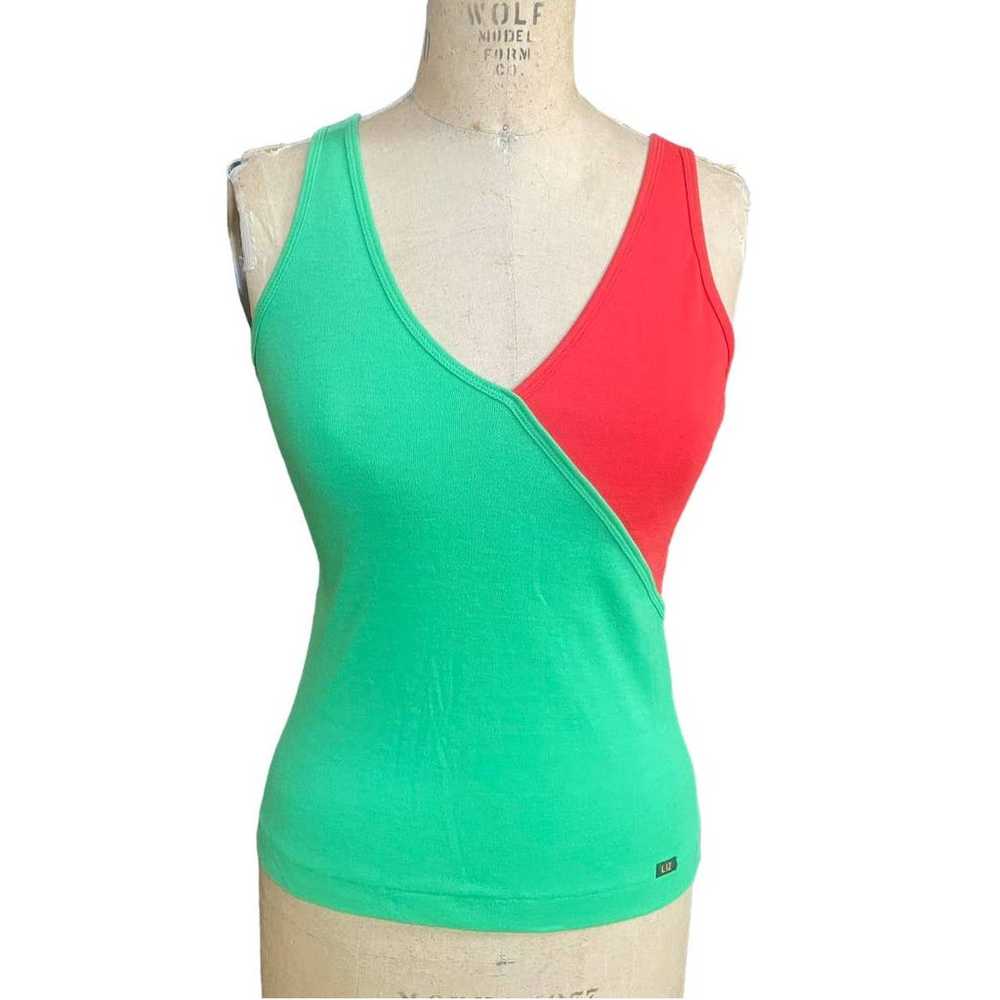 Liz Claiborne Womens Blouse Top Green Red Colorbl… - image 1