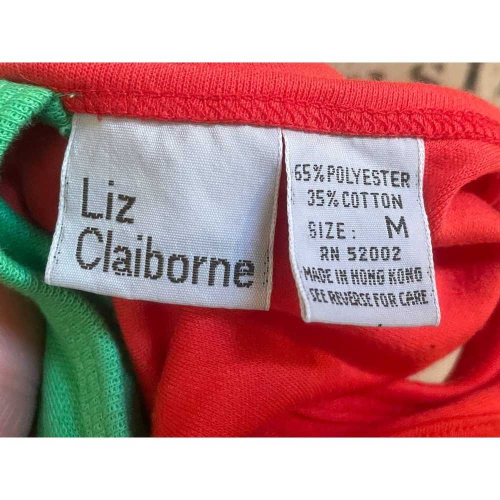 Liz Claiborne Womens Blouse Top Green Red Colorbl… - image 7