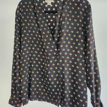 Vintage Silk Christian Dior Blazer Blouse Size 8 … - image 1