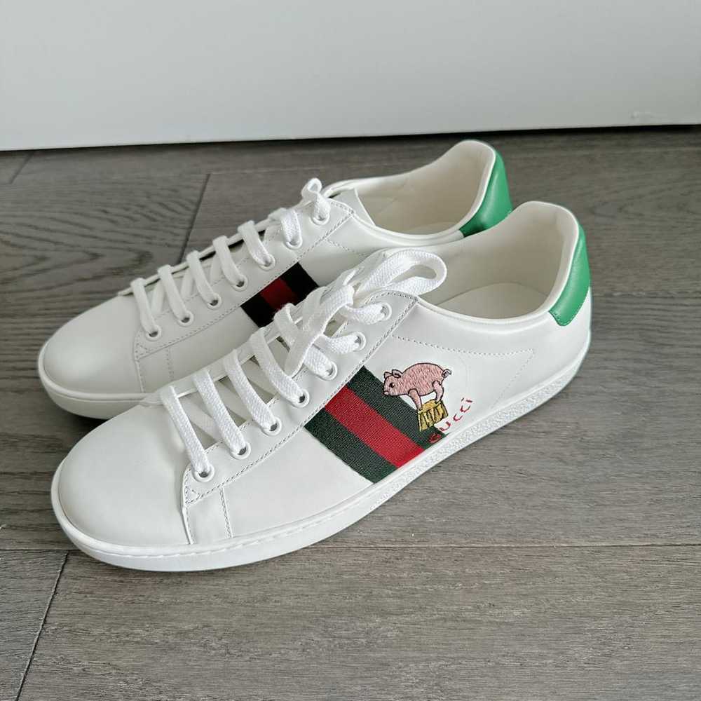 Gucci Ace leather low trainers - image 3