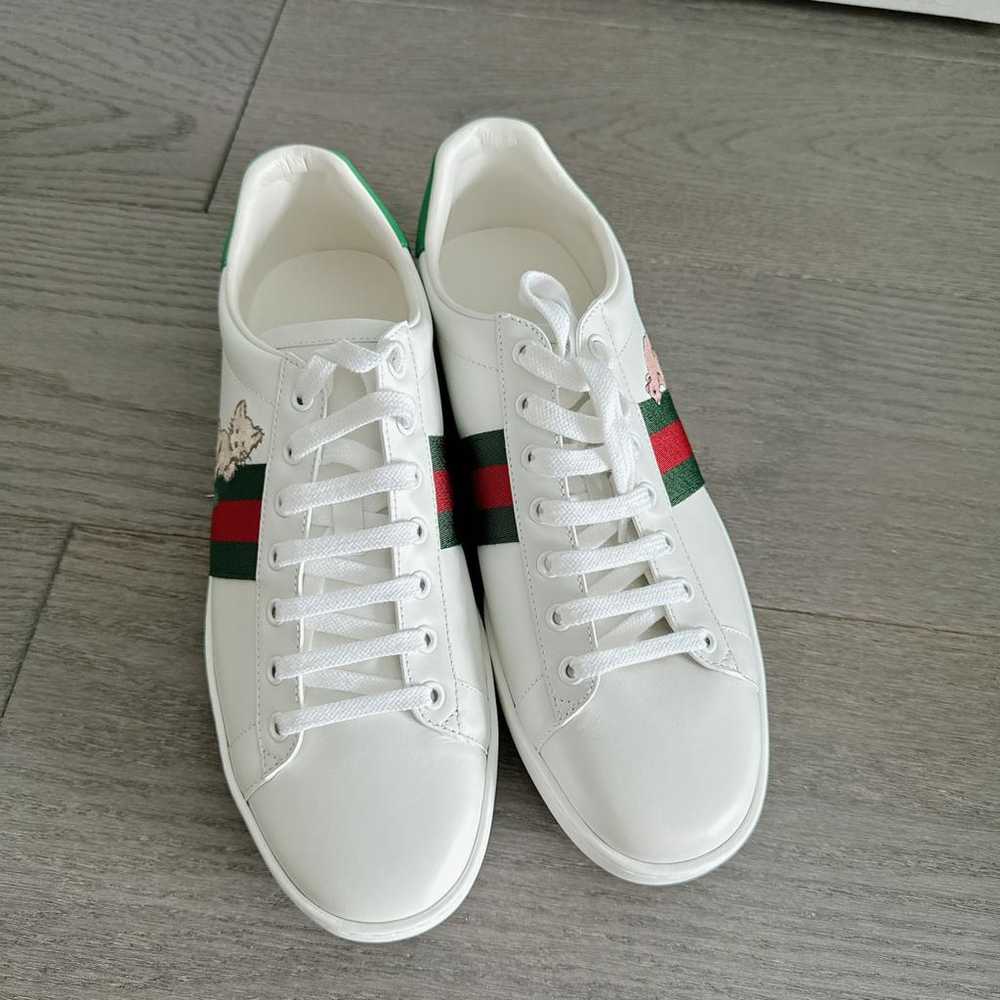 Gucci Ace leather low trainers - image 4