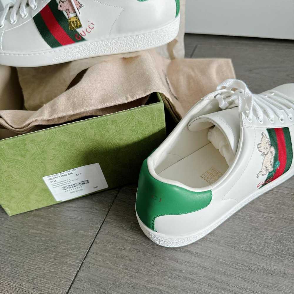 Gucci Ace leather low trainers - image 8