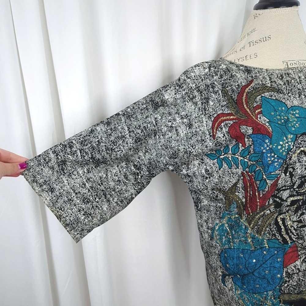 Vintage 90s Womens Top Large Tiger Graphic Tunic - image 3