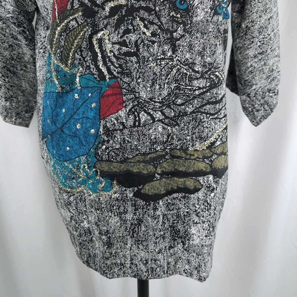 Vintage 90s Womens Top Large Tiger Graphic Tunic - image 6