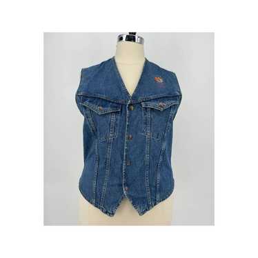 International Denim Vintage Embroidered Vest Wild… - image 1