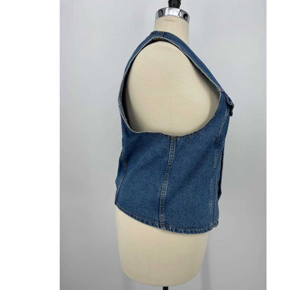 International Denim Vintage Embroidered Vest Wild… - image 3